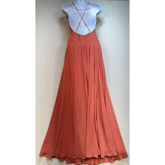 Lulus Women's Maxi Dress Sleeveless Party Size Small Coral Spaghetti Straps - Picture 2 of 8
